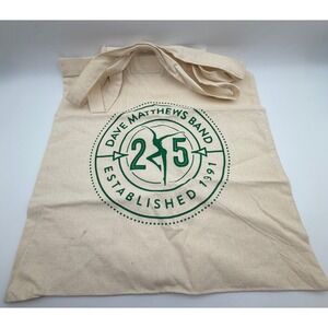 Dave Matthews Band 25th Anniversary Canvas Tote Bag DMB Established 1991‎ Cream